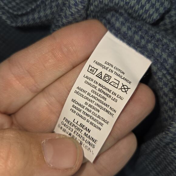 Vintage LL Bean Shirt XL Tall Blue Mens Long Sleeve Plaid Flannel USA Barn Chore - Picture 10 of 10